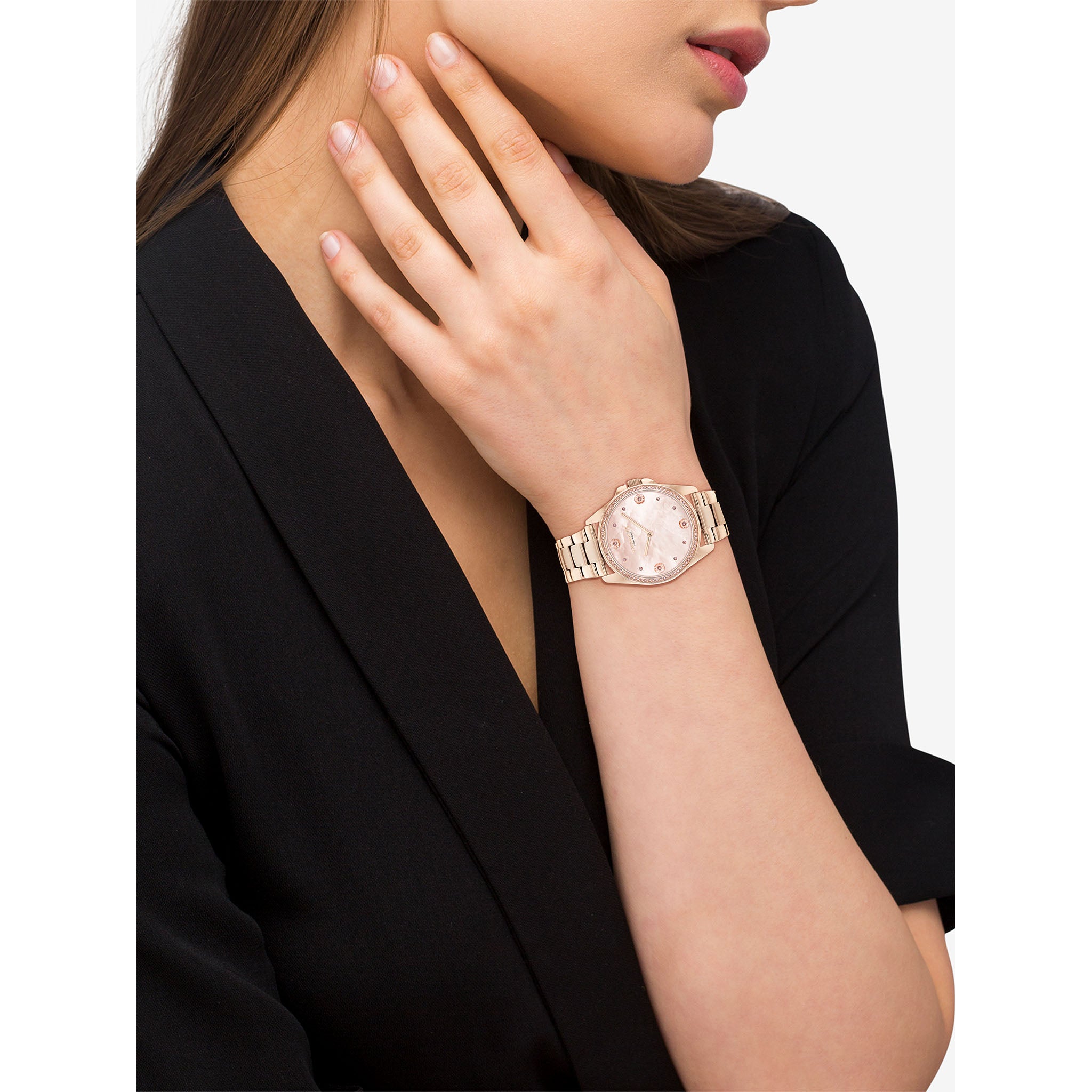 Coach Rose Gold Steel Blush Mother of Pearl & Stone Dial Women's Watch - 14504110