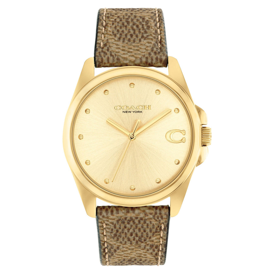 Coach Brown Leather Champagne Dial Women's Watch - 14504111