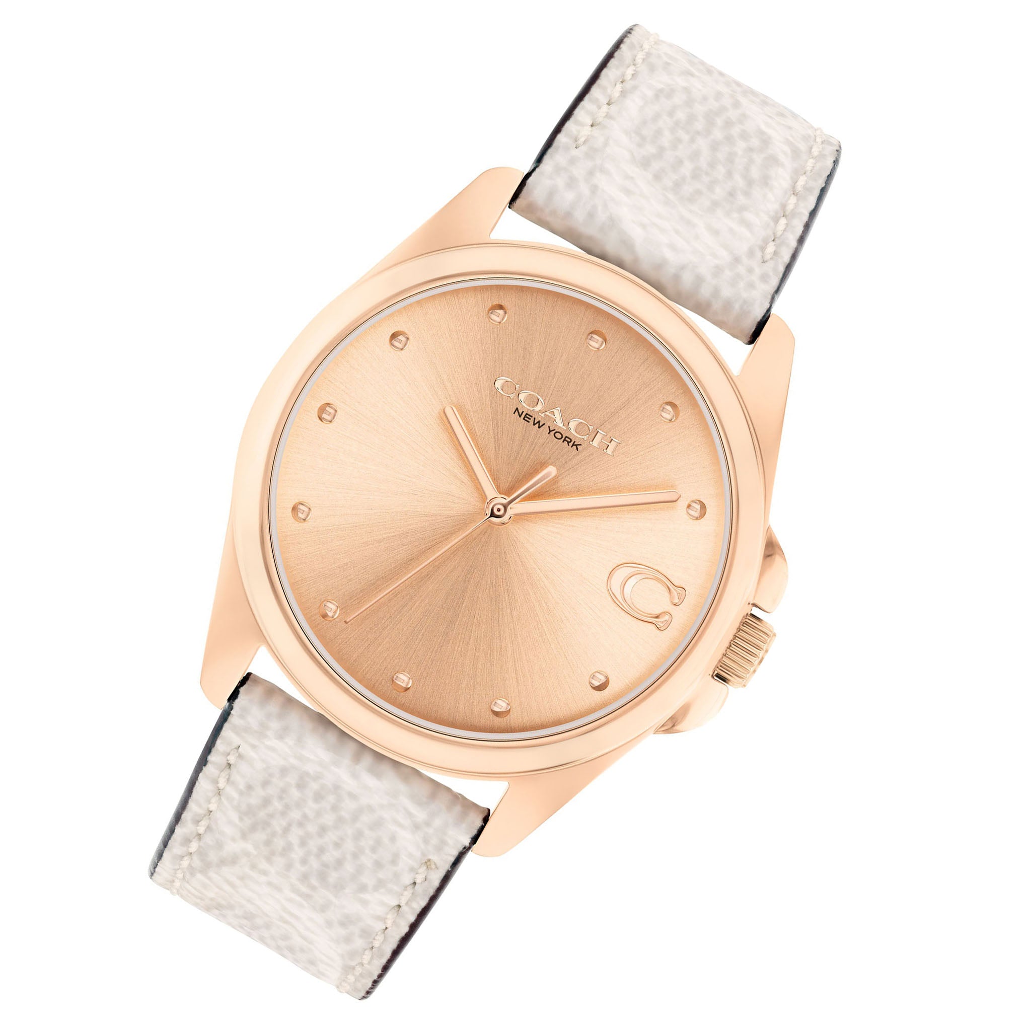 Coach Grey Leather Rose Gold Dial Women's Watch - 14504113