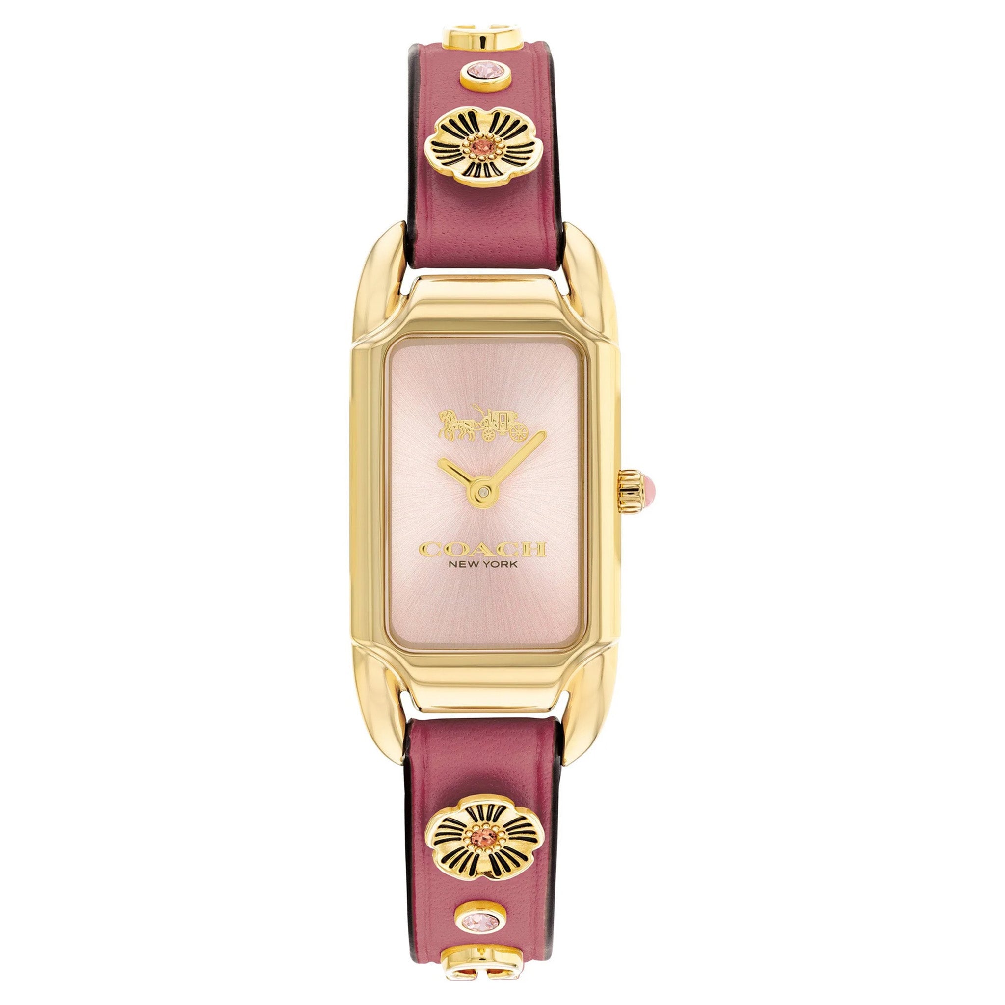 Coach Cherry Calfskin Pink Dial Women's Watch - 14504117 – The