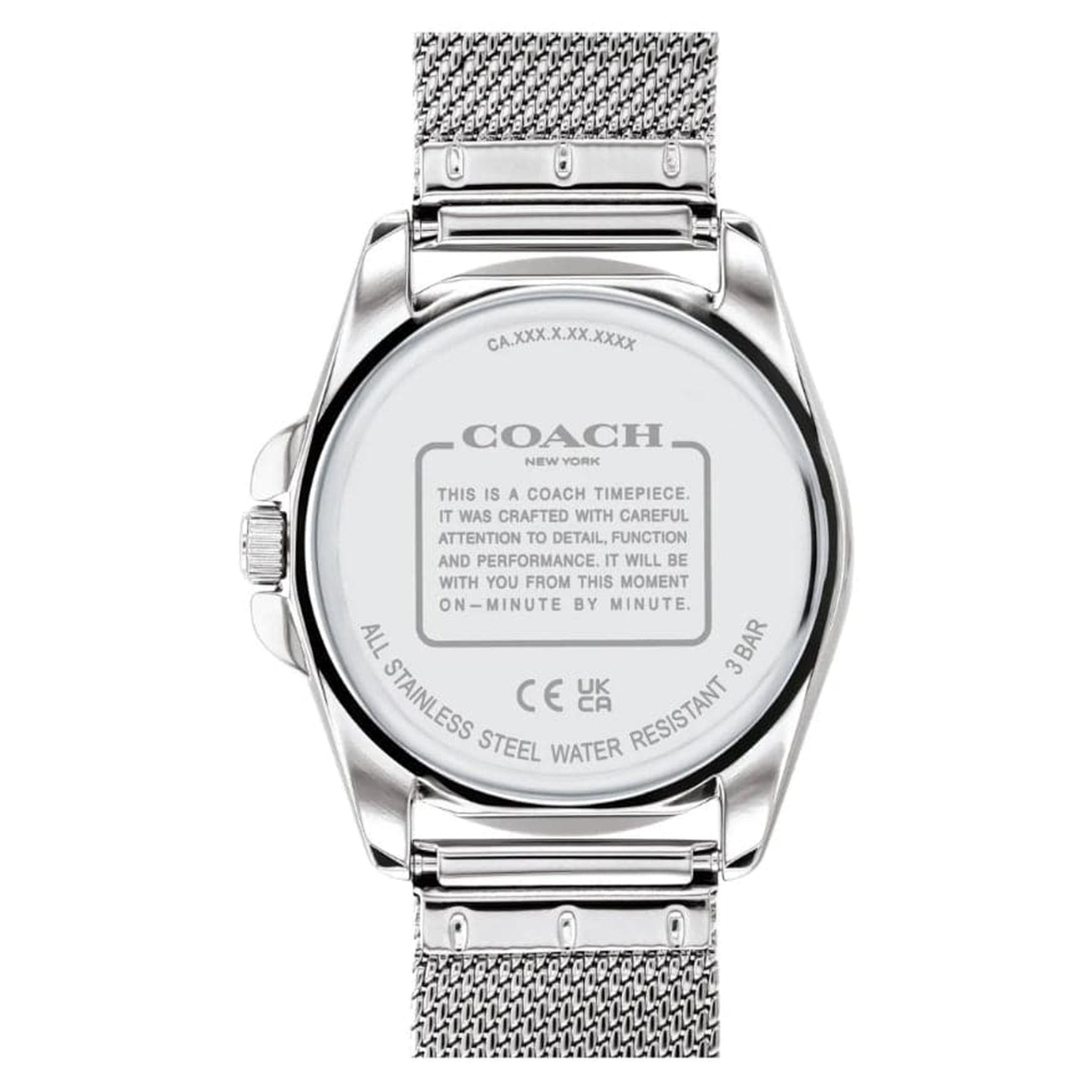 Coach Stainless Steel Mesh Silver White Dial Women's Watch - 14504146