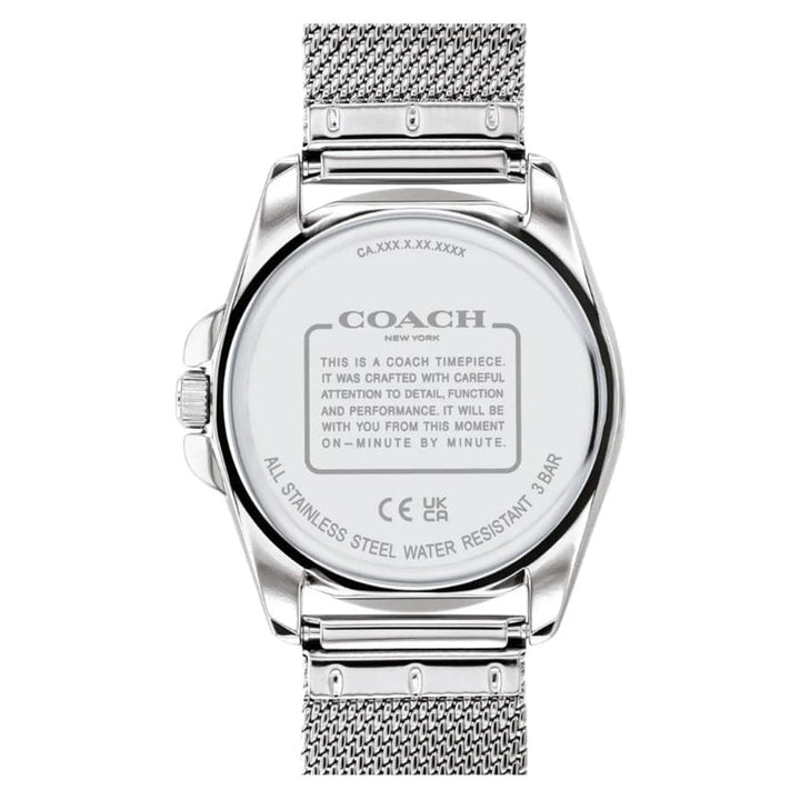 Coach Stainless Steel Mesh Silver White Dial Women's Watch - 14504146