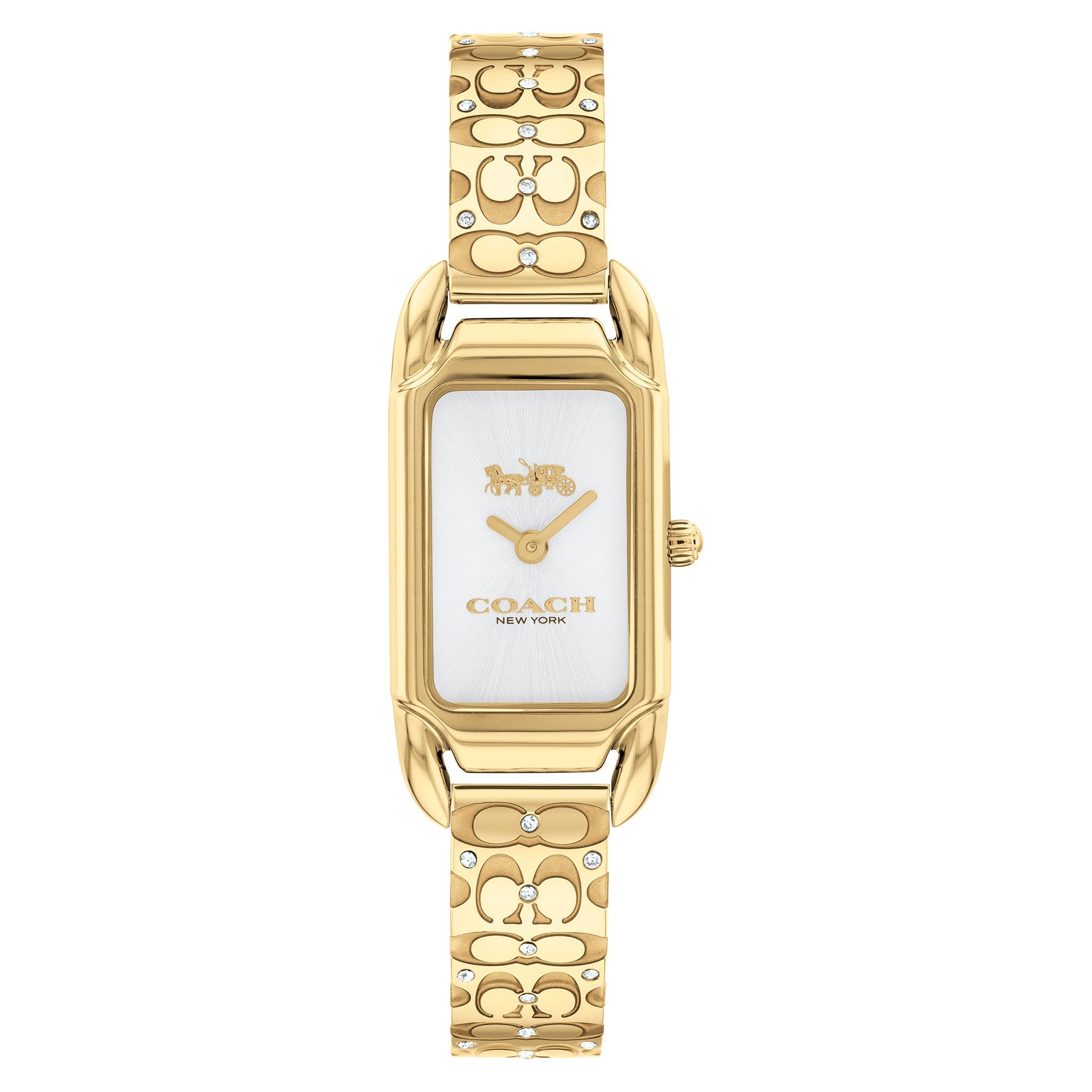 Coach Gold Steel & Crystal Silver White Dial Women's Watch - 14504196