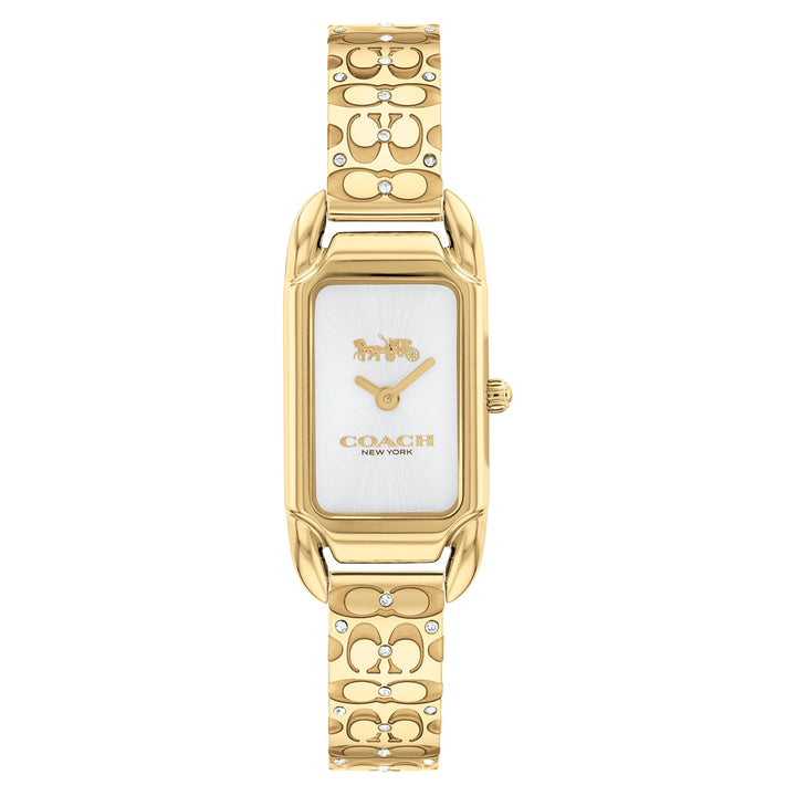 Coach Gold Steel & Crystal Silver White Dial Women's Watch - 14504196