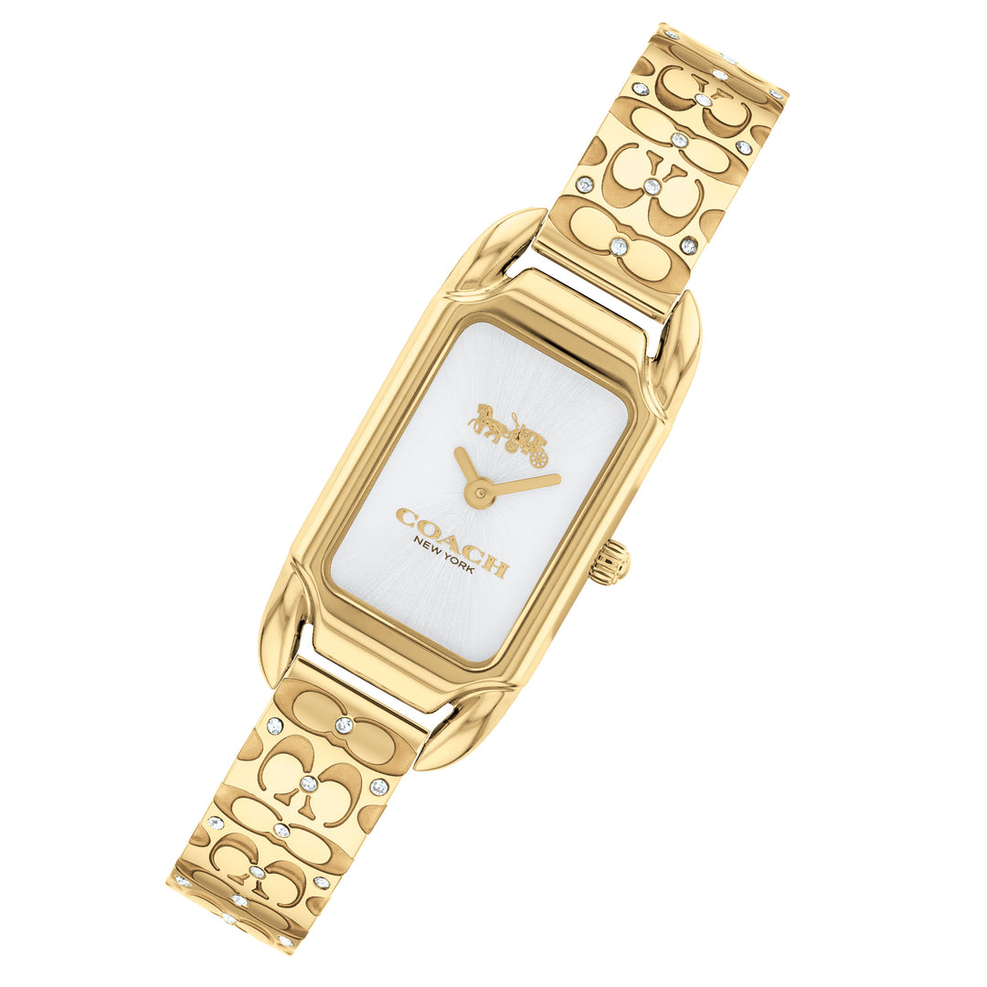 Coach Gold Steel & Crystal Silver White Dial Women's Watch - 14504196