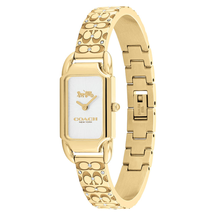 Coach Gold Steel & Crystal Silver White Dial Women's Watch - 14504196