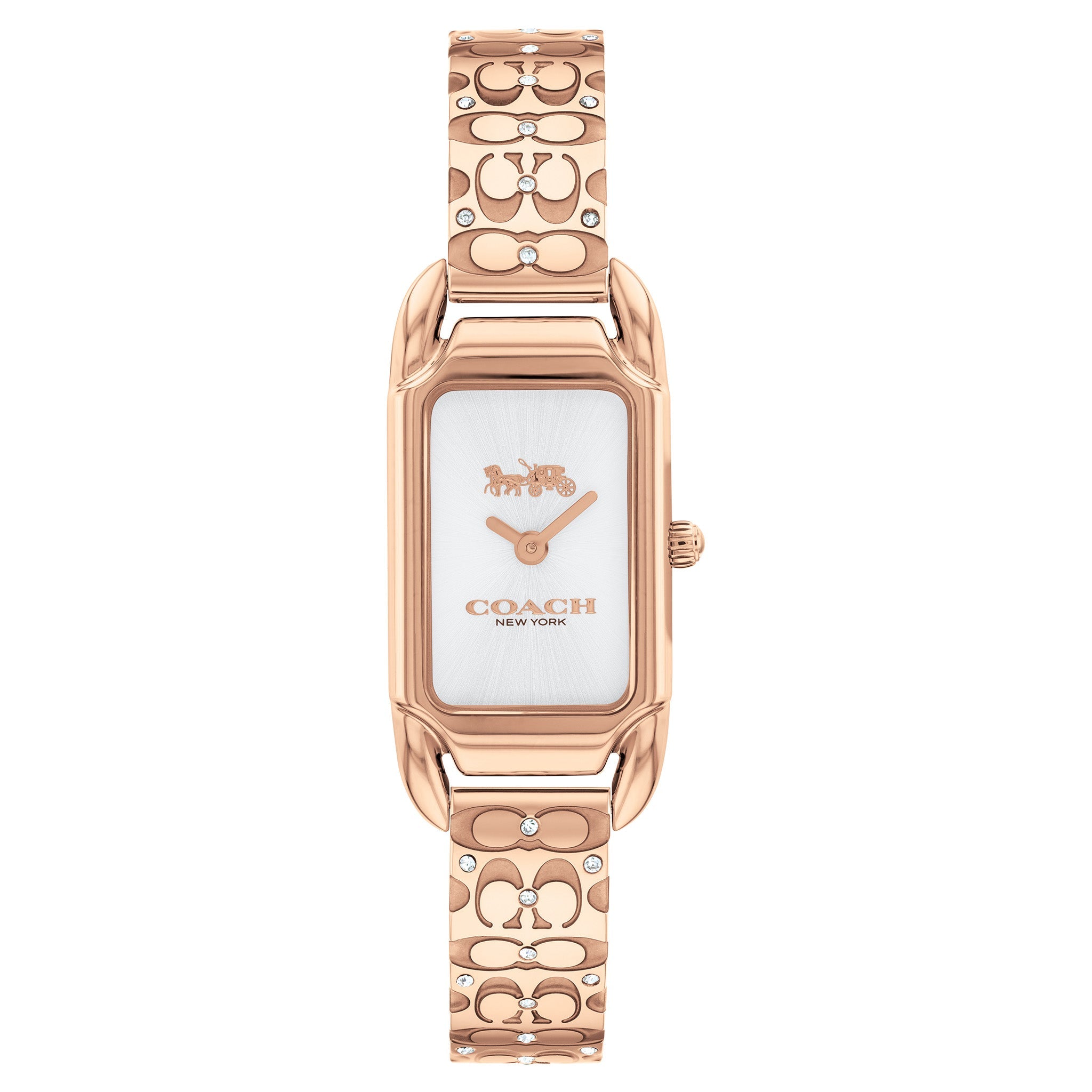 Coach Rose Gold Steel & Crystal Silver White Dial Women's Watch - 1450 ...