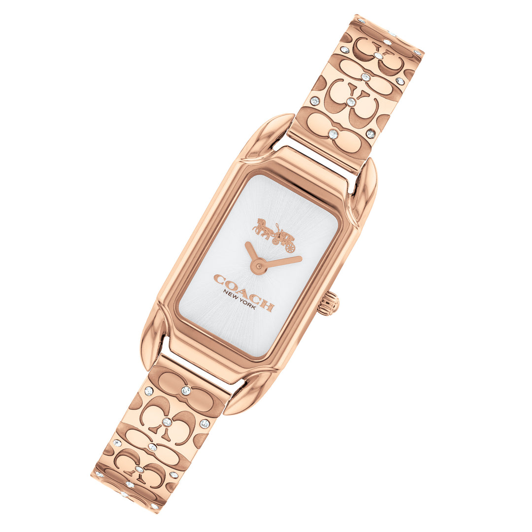 Coach Rose Gold Steel & Crystal Silver White Dial Women's Watch - 14504197