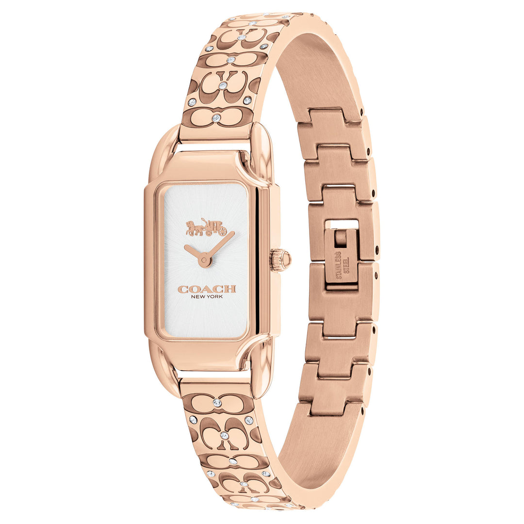 Coach Rose Gold Steel & Crystal Silver White Dial Women's Watch - 14504197