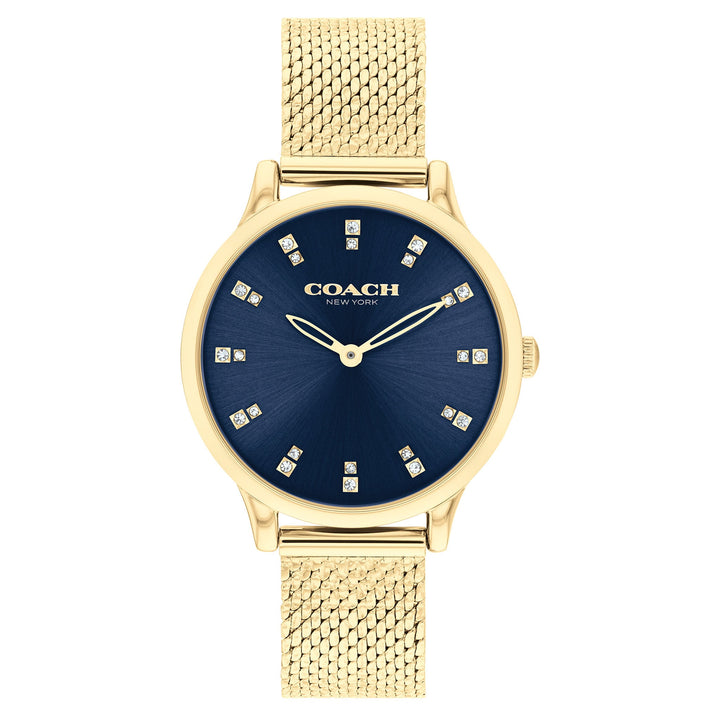 Coach Gold Steel Navy Dial Women's Watch - 14504218