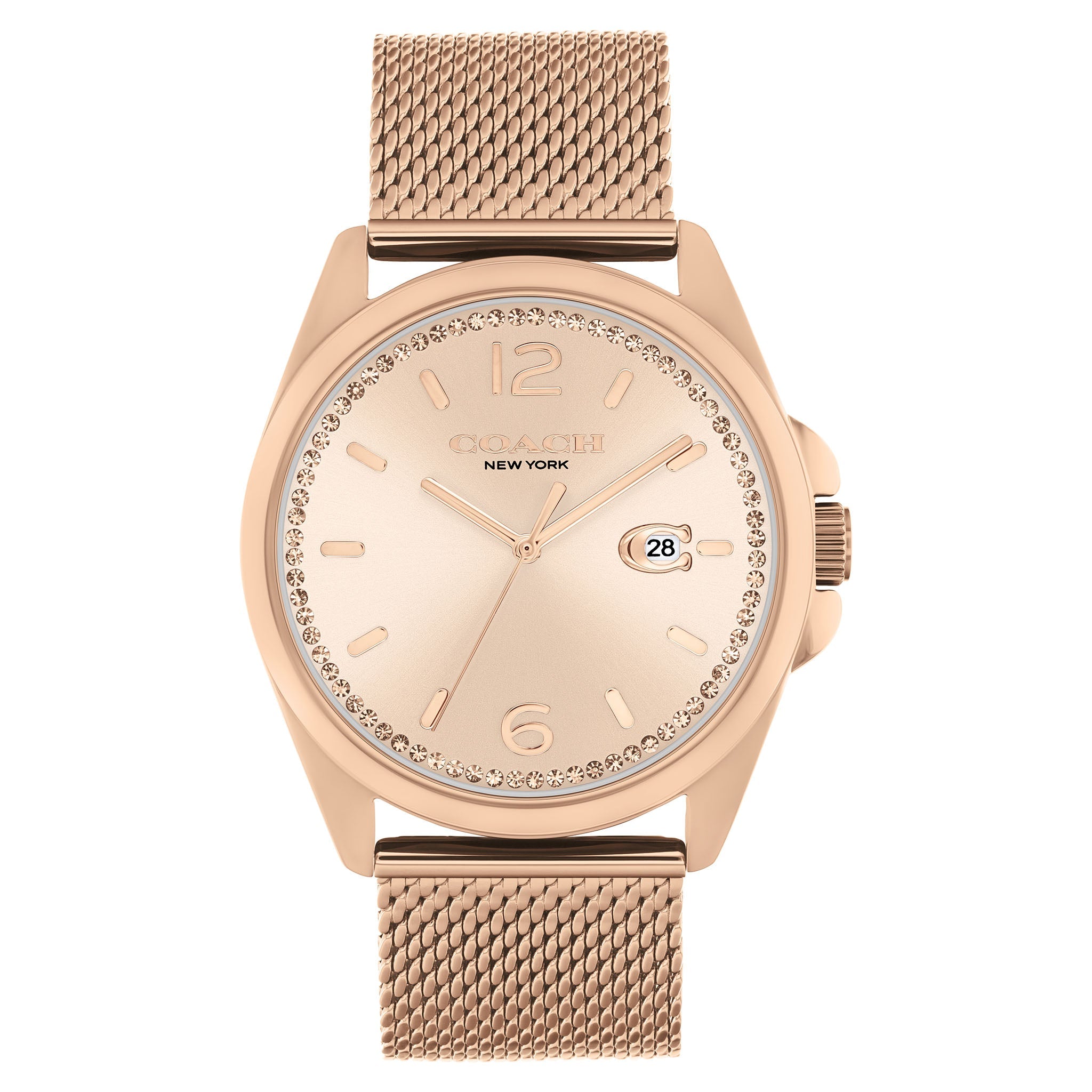 Coach Rose Gold Steel Mesh Carnation Gold Dial Women s Watch 14504253