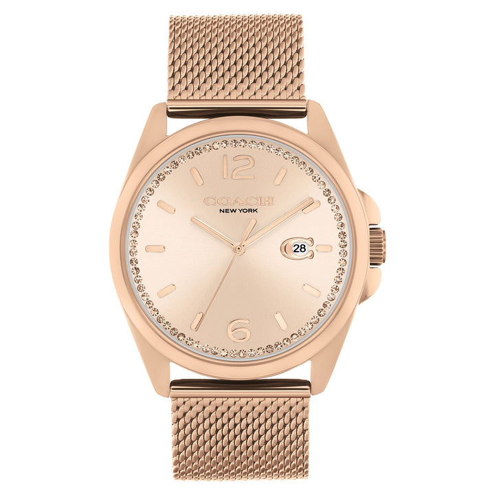 Coach Rose Gold Steel Carnation Gold Dial Women's Watch - 14504253