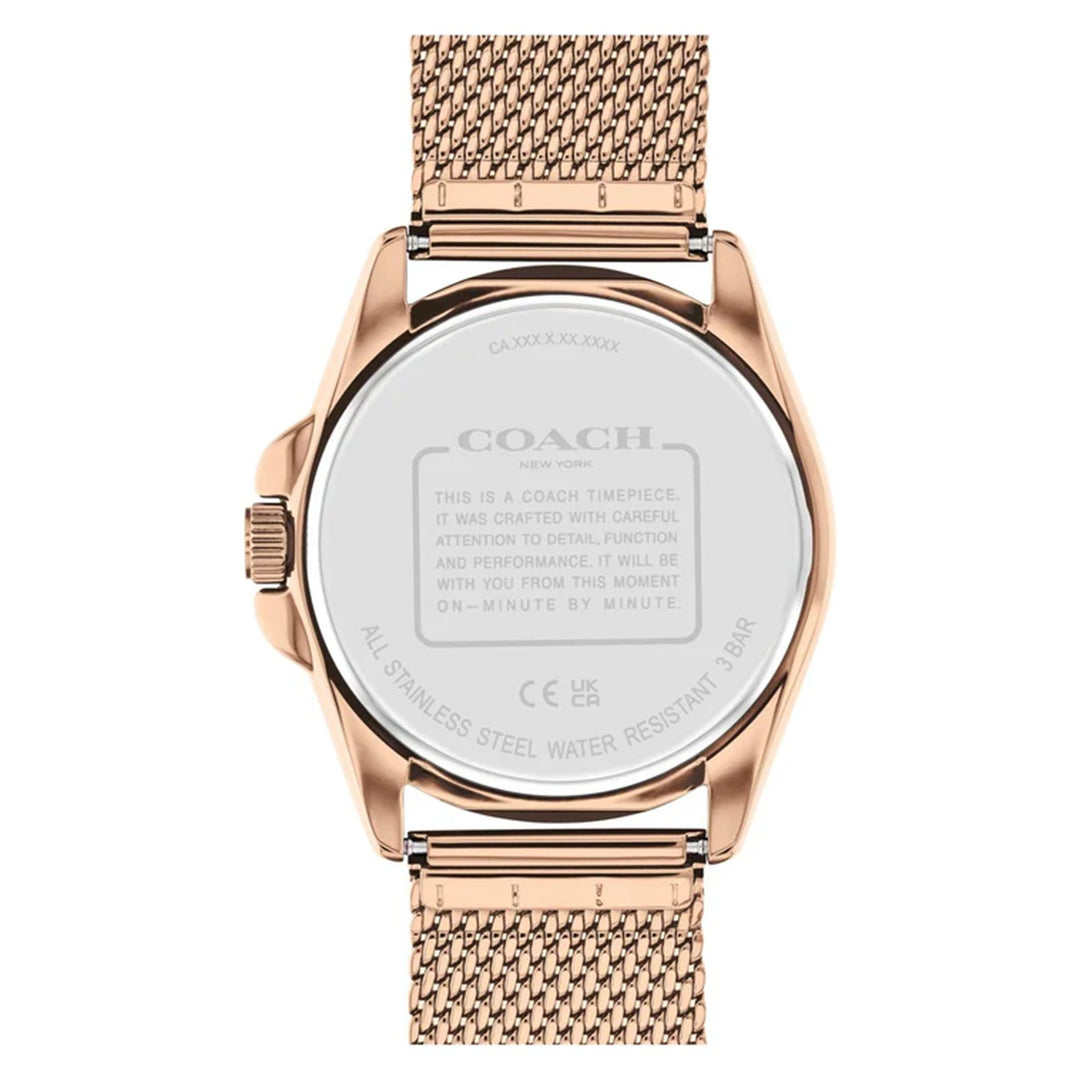 Coach Rose Gold Steel Mesh Carnation Gold Dial Women's Watch - 14504253