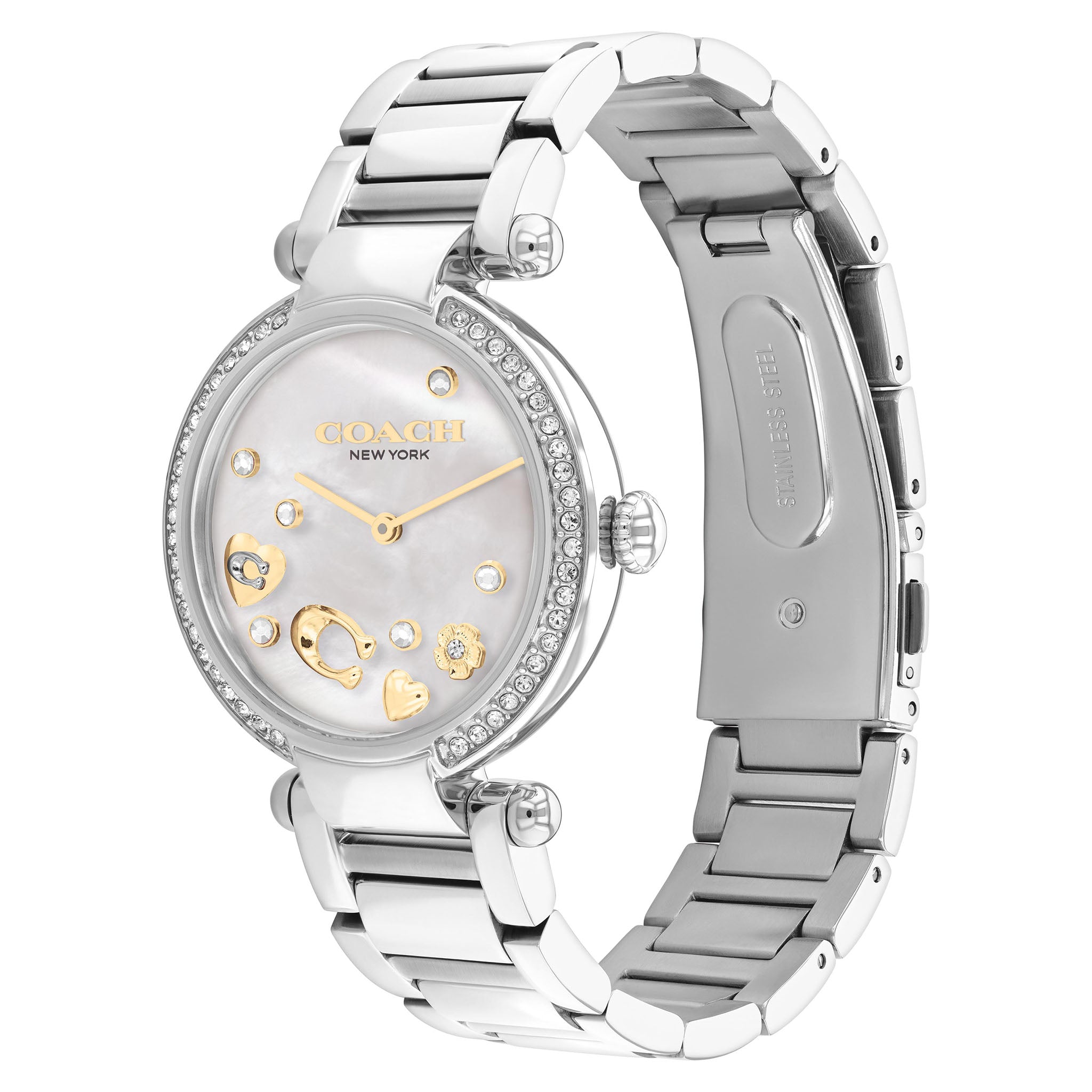 Coach Stainless Steel White MOP Dial With Floating Charms Women's Watch - 14504264
