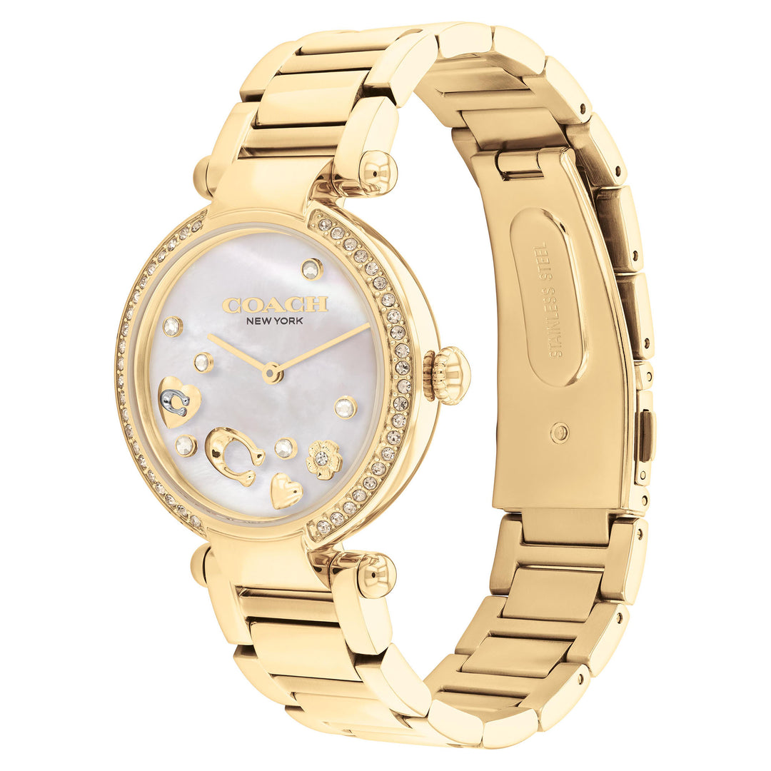 Coach Gold Steel White MOP Dial Women's Watch - 14504265