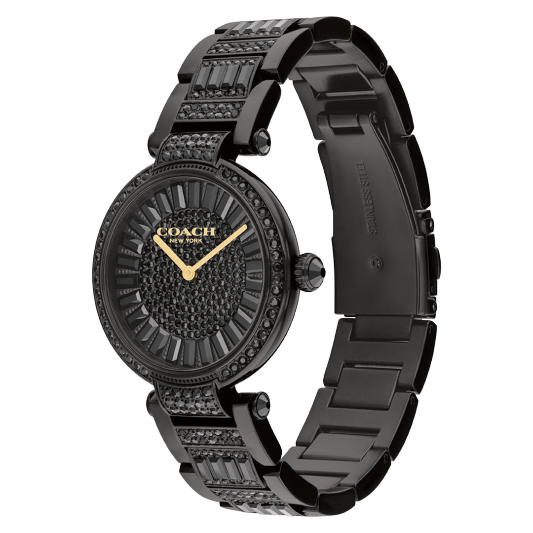 Coach Black Steel & Crystal Black Dial Women's Watch - 14504269