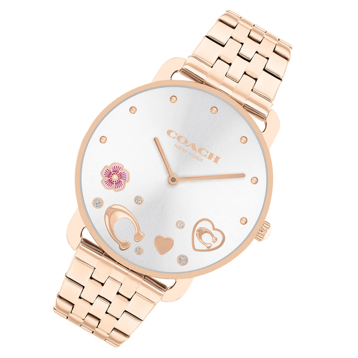 Coach Rose Gold Steel Silver White Dial Women's Watch - 14504285