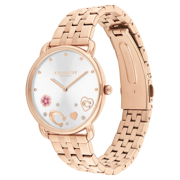 Coach Rose Gold Steel Silver White Dial Women's Watch - 14504285