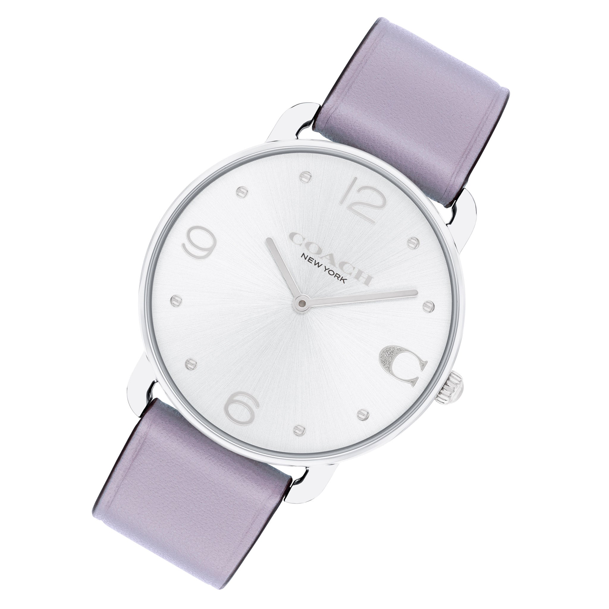 Coach Purple Leather Silver White Dial Women's Watch - 14504286
