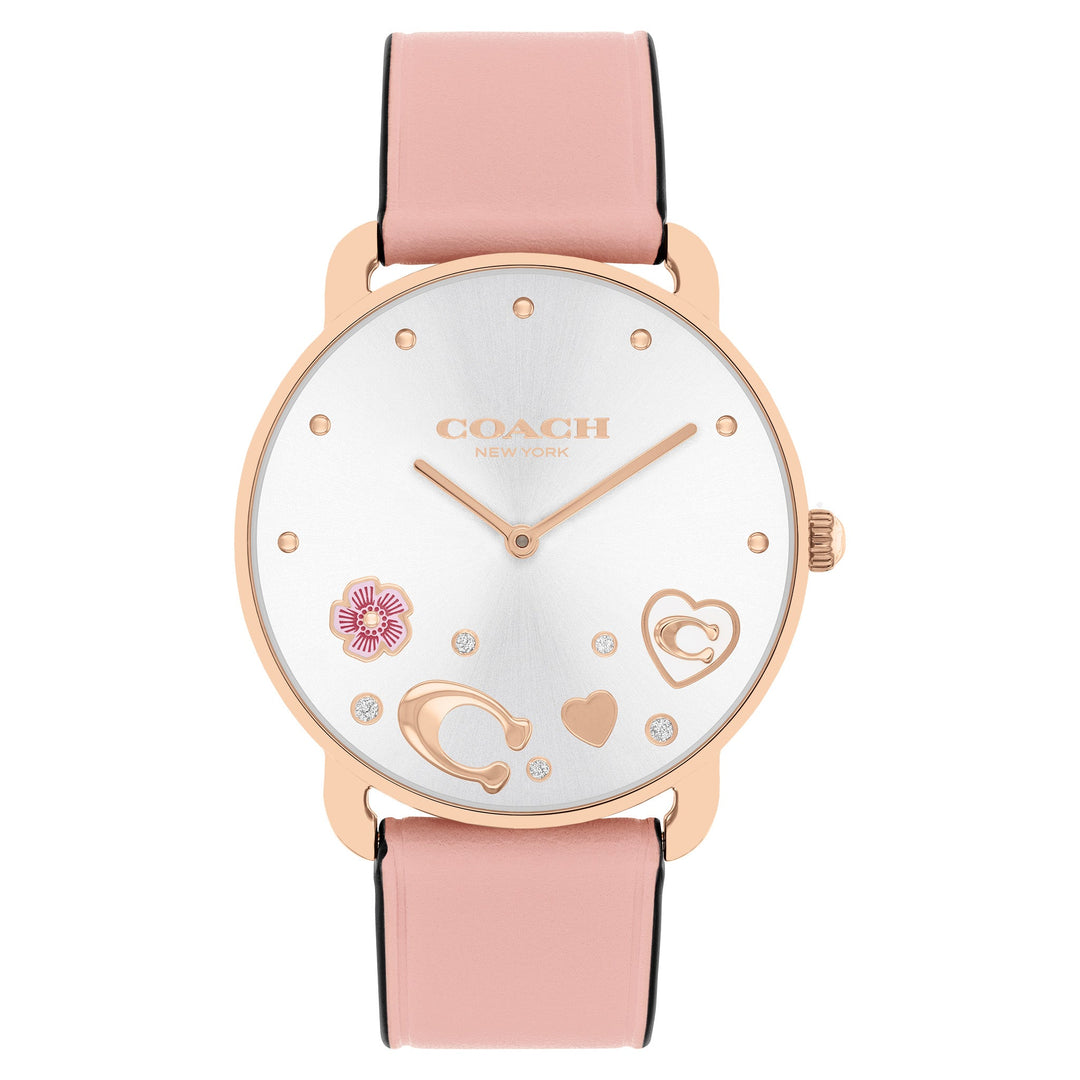 Coach Blush Leather Silver White Dial Women's Watch - 14504295