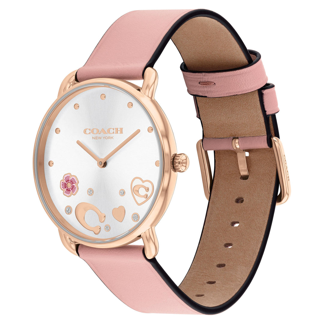 Coach Blush Leather Silver White Dial Women's Watch - 14504295