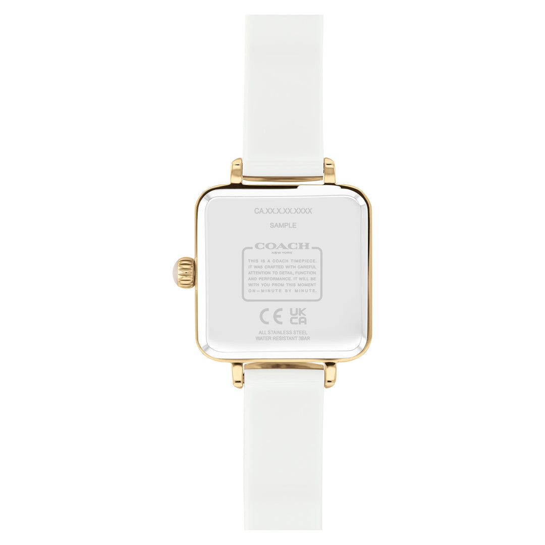 Coach Gold Steel & Chalk Plastic & Crystal Dial Women's Watch - 14504308