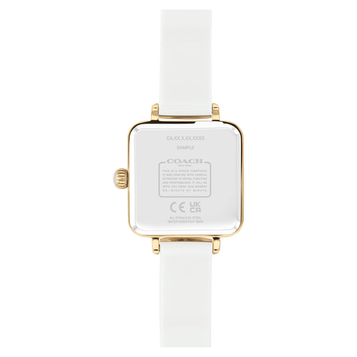 Coach Gold Steel & Chalk Plastic & Crystal Dial Women's Watch - 14504308