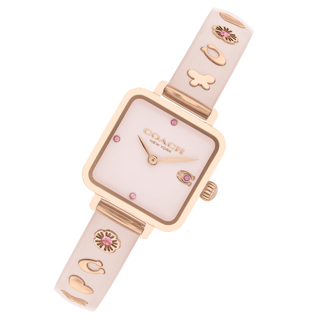 Coach Rose Gold Steel & Blush Plastic & Crystal Dial Women's Watch - 14504309