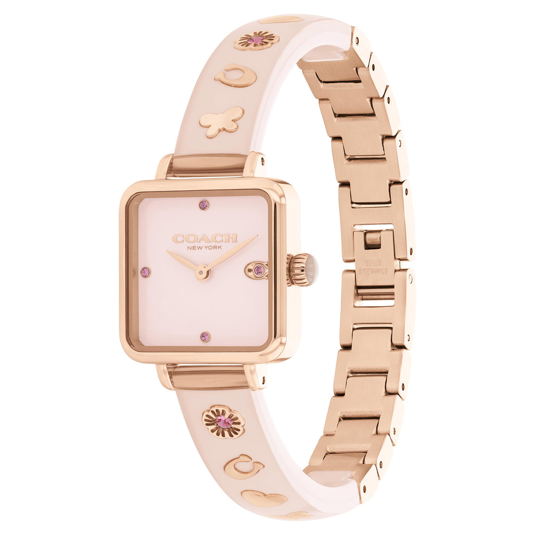 Coach Rose Gold Steel & Blush Plastic & Crystal Dial Women's Watch - 14504309