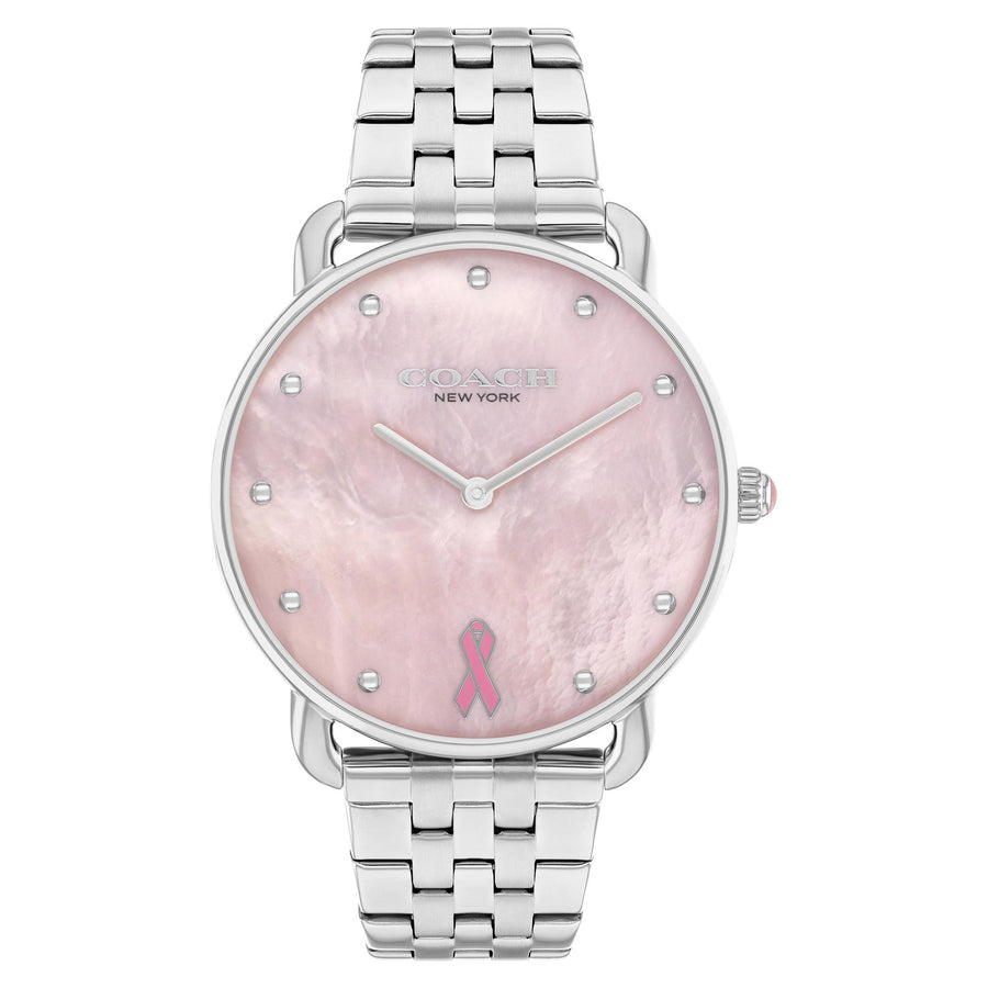 Coach Elliot Stainless Steel Pink Mother Of Pearl Dial Basic Women's - 14504372