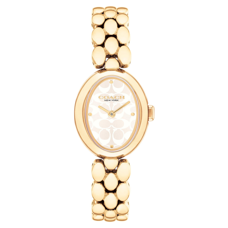 Coach Sammy Ionic Plated Thin Gold Steel Silver White Dial Basic Women's - 14504417