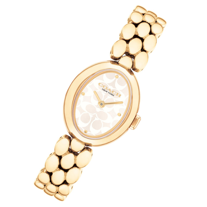 Coach Gold Steel Silver White Dial Women's Watch - 14504417