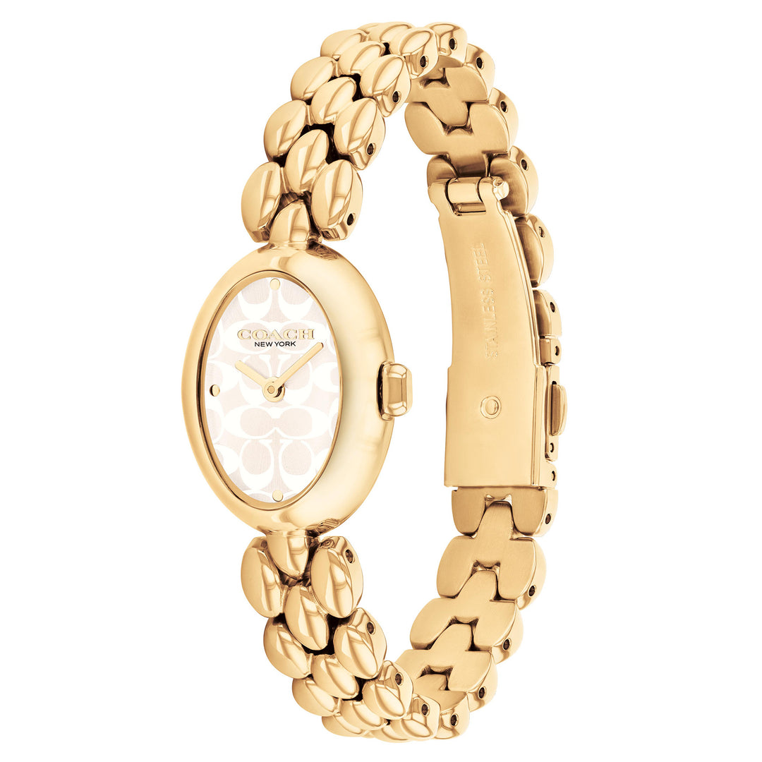 Coach Gold Steel Silver White Dial Women's Watch - 14504417