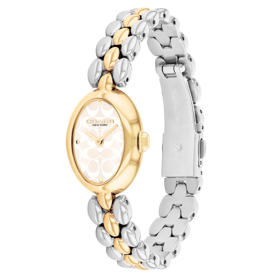 Coach Two-Tone Steel Silver White Dial Women's Watch - 14504419