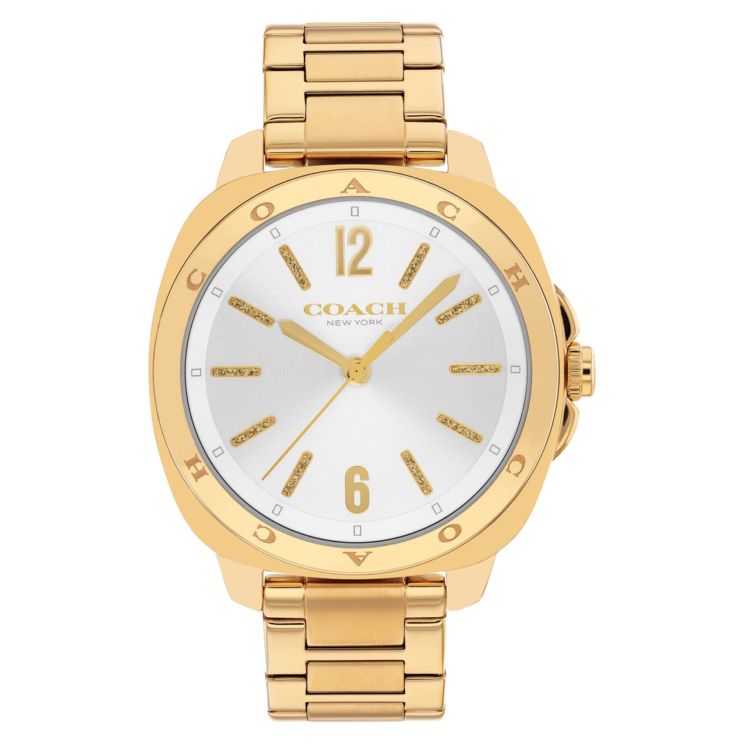 Coach Gold Steel Silver White Dial Women's Watch - 14504478