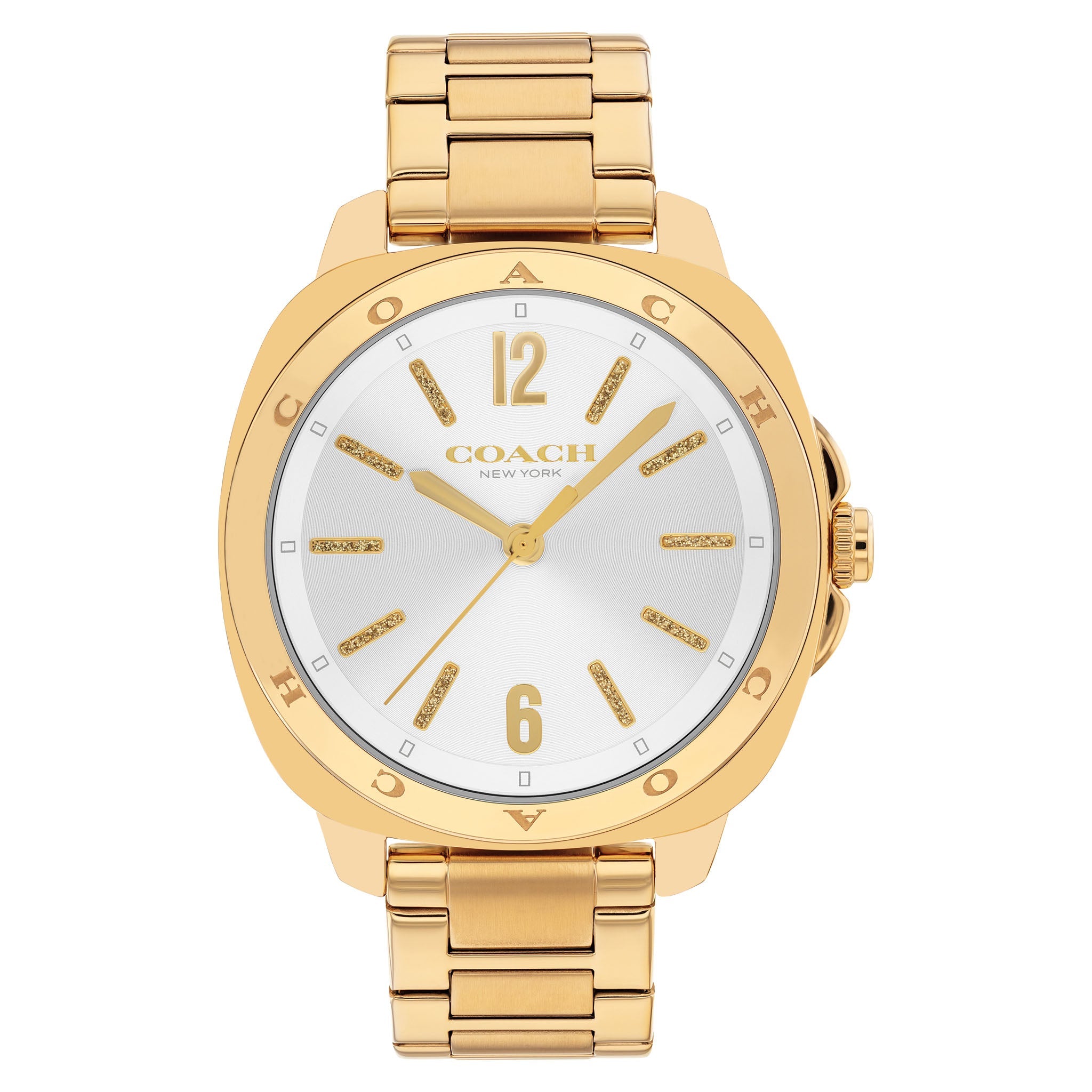 Coach Gold Steel Silver White Dial Women's Watch - 14504478