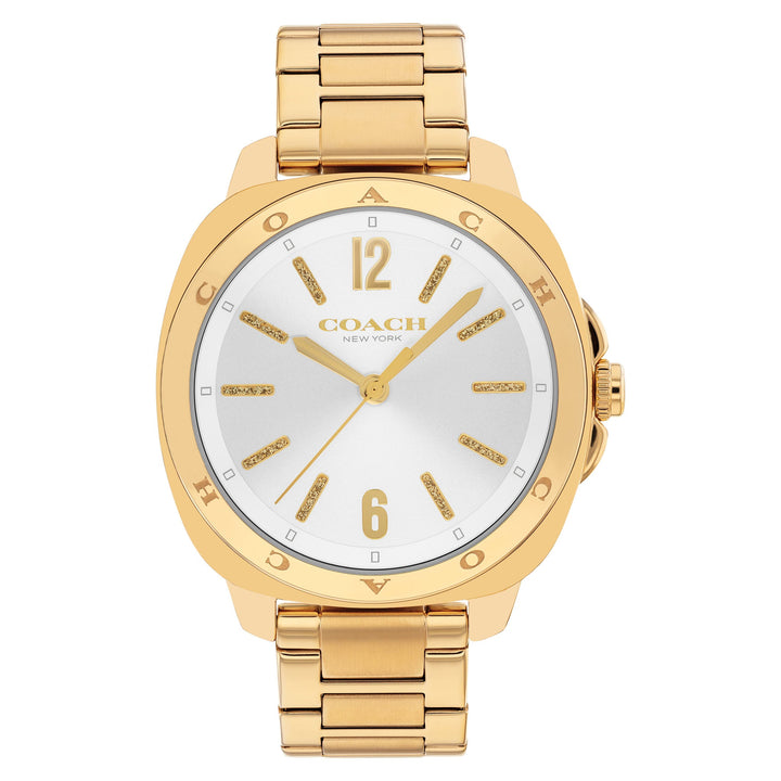 Coach Gold Steel Silver White Dial Women's Watch - 14504478