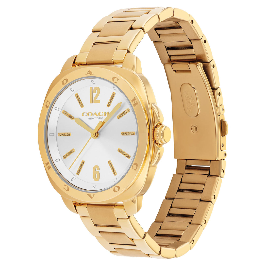 Coach Gold Steel Silver White Dial Women's Watch - 14504478