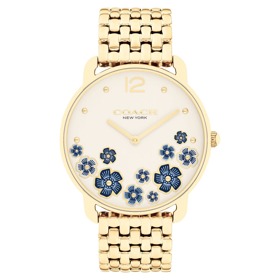 Coach Gold Steel Chalk Dial Women's Watch - 14504517