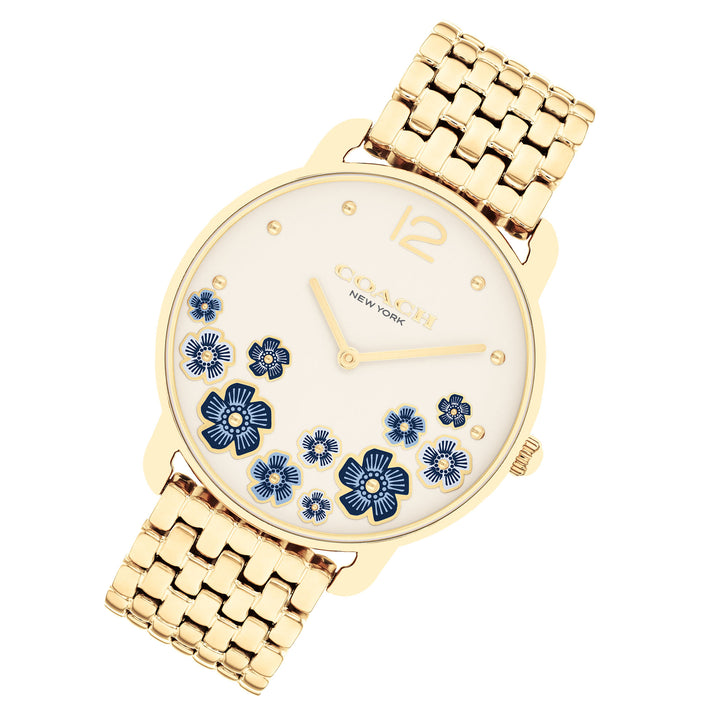 Coach Gold Steel Chalk Dial Women's Watch - 14504517