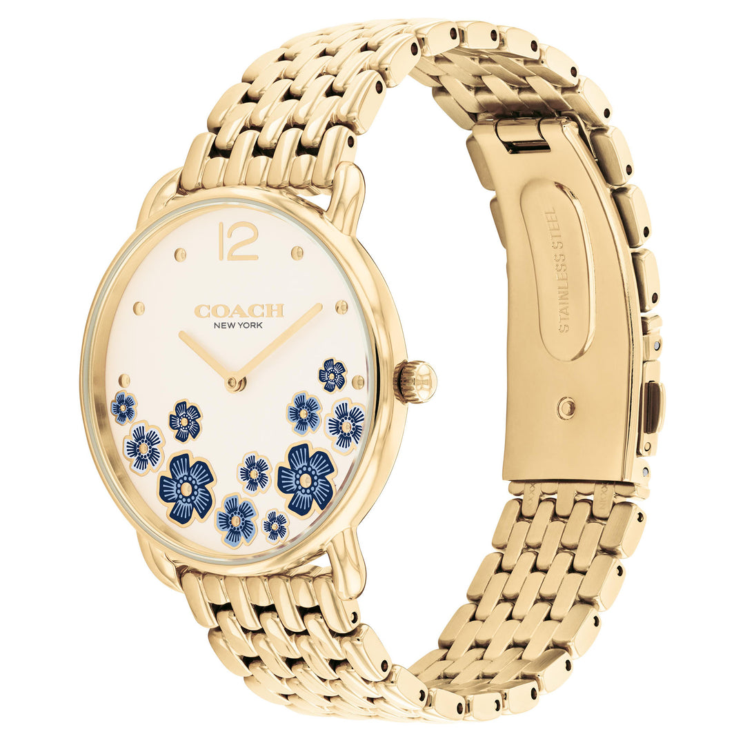 Coach Gold Steel Chalk Dial Women's Watch - 14504517