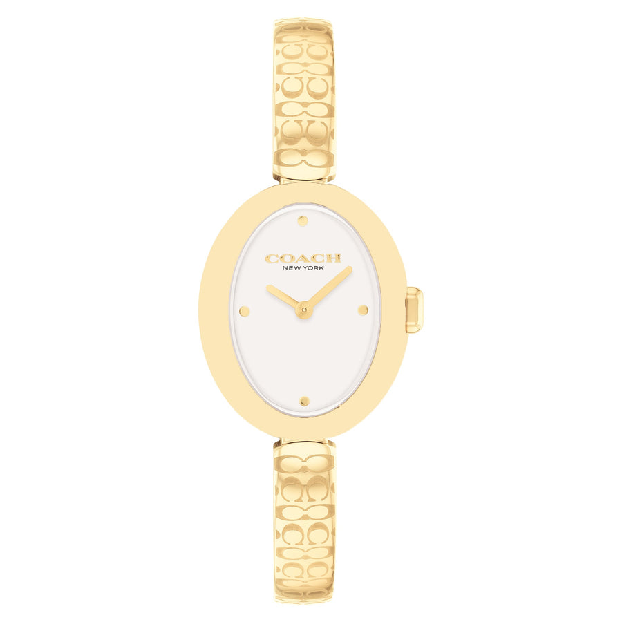 Coach Gold Steel White Dial Women's Watch - 14504528