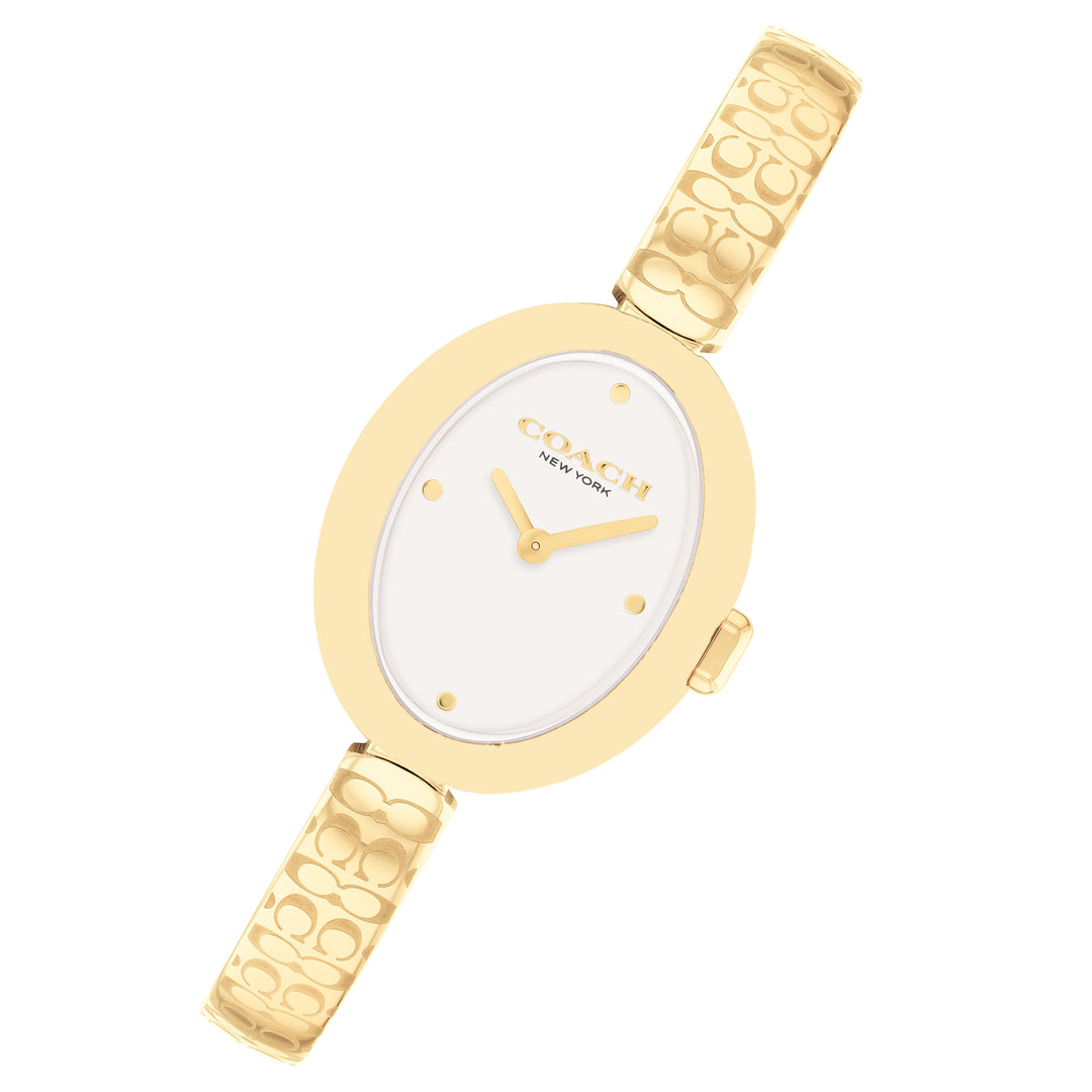 Coach Gold Steel White Dial Women's Watch - 14504528