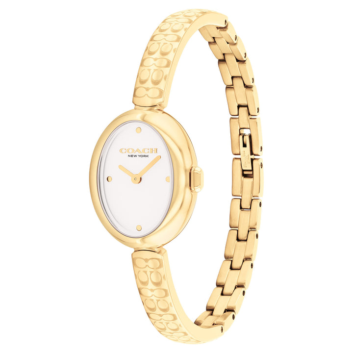 Coach Gold Steel White Dial Women's Watch - 14504528