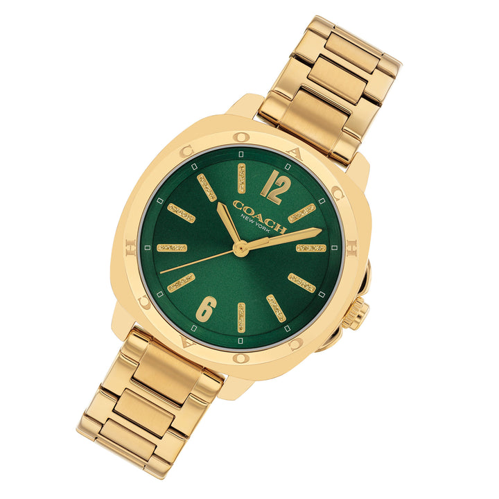 Coach Gold Steel Green Dial Women's Watch - 14504535