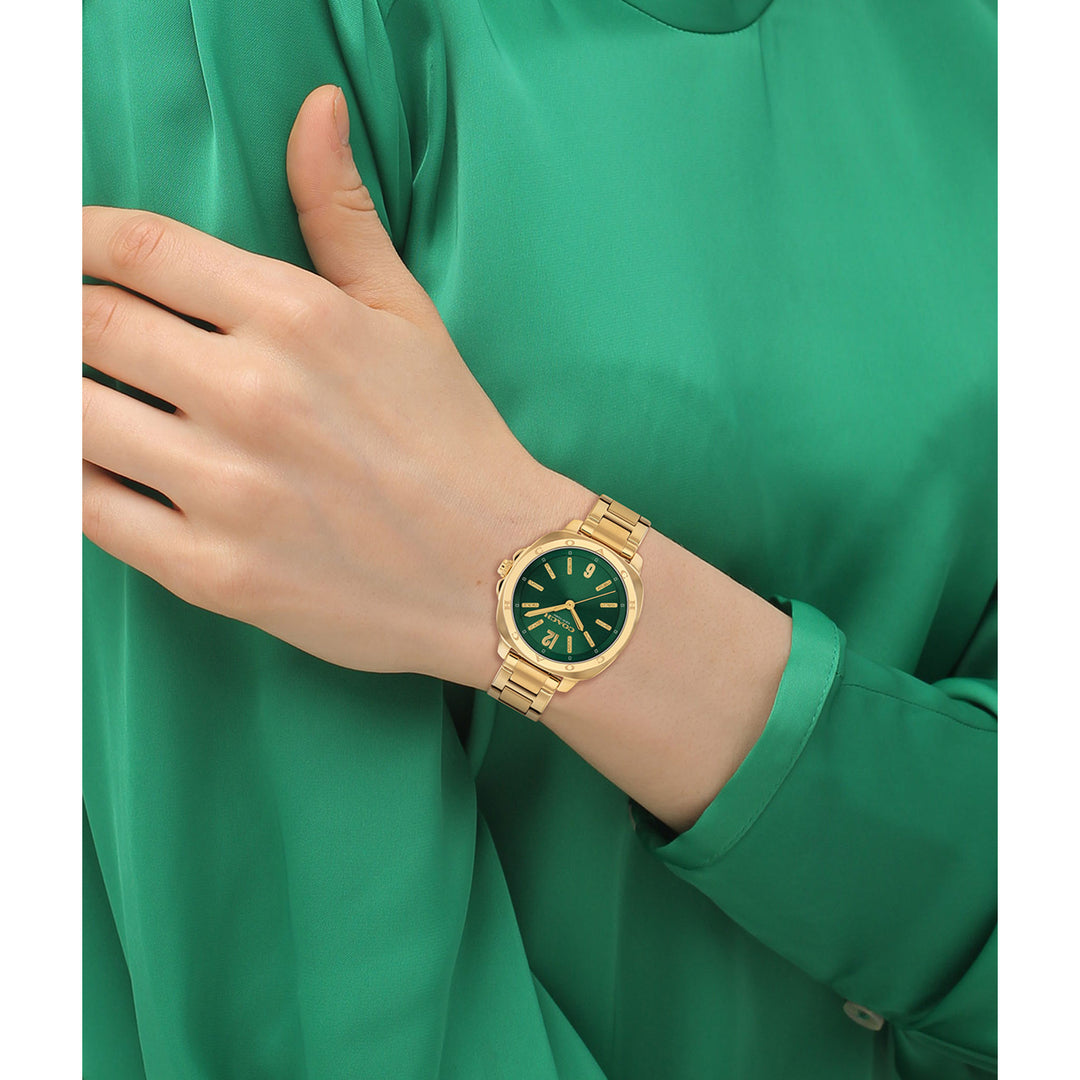 Coach Gold Steel Green Dial Women's Watch - 14504535