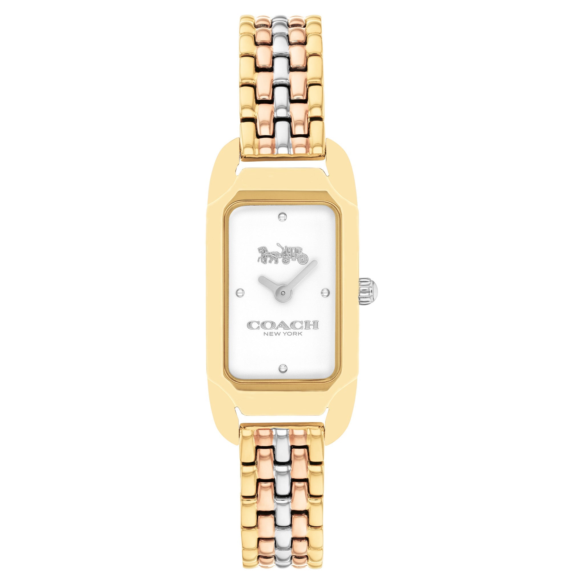 Coach Triple-Tone Steel Silver White Dial Women's Watch - 14504550