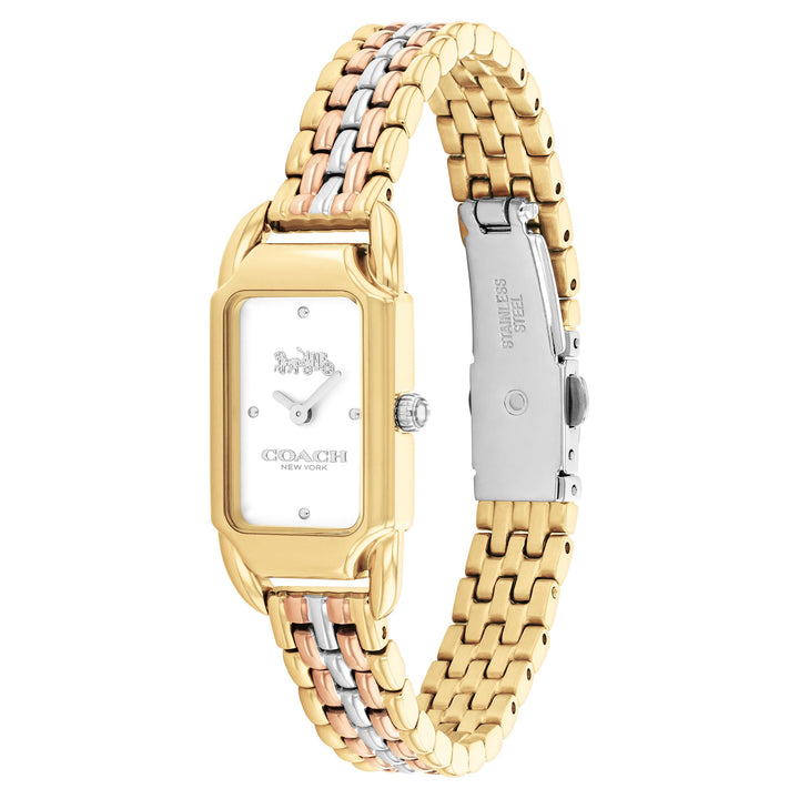 Coach Triple-Tone Steel Silver White Dial Women's Watch - 14504550