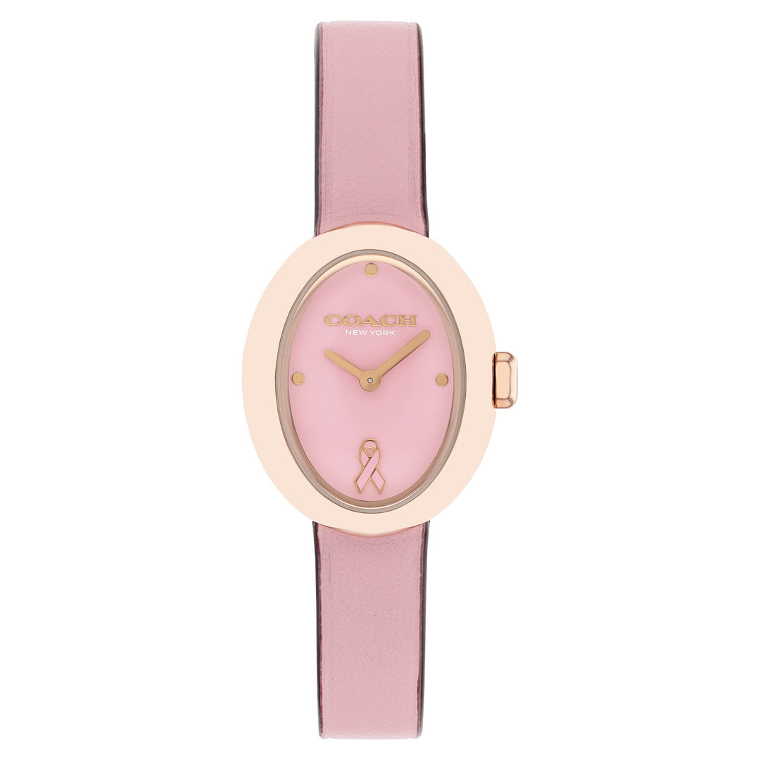Coach Calfskin Leather Pink Dial Women's Watch - 14504565