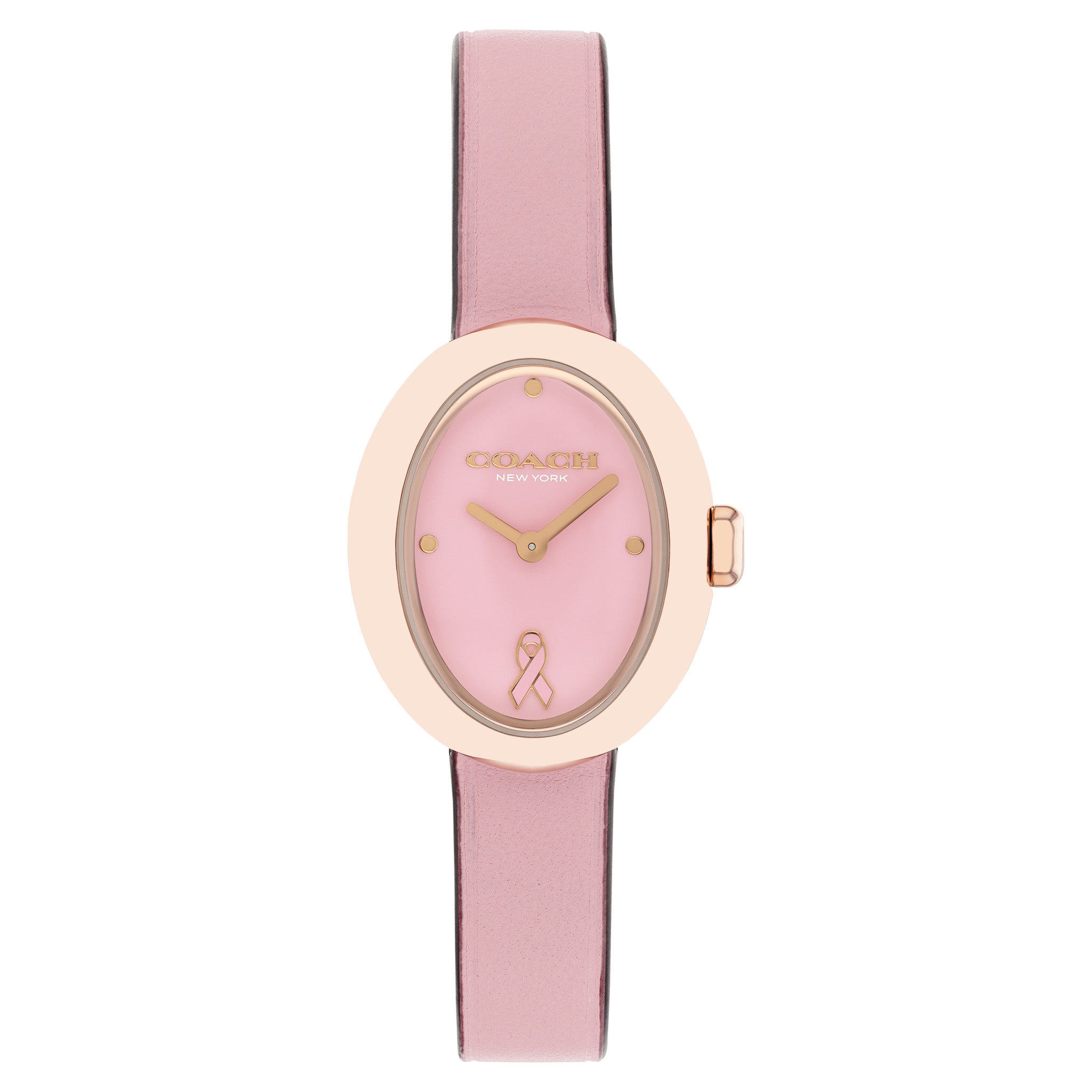 Coach Calfskin Leather Pink Dial Women's Watch - 14504565